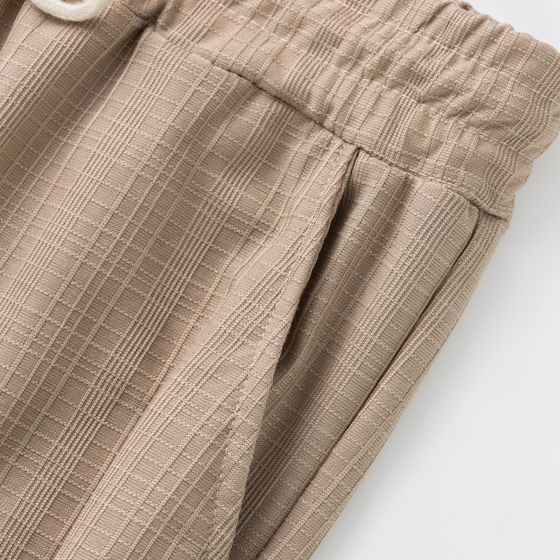 Men's Textured Drawstring Solid Color Casual Pants MTA1192F2X