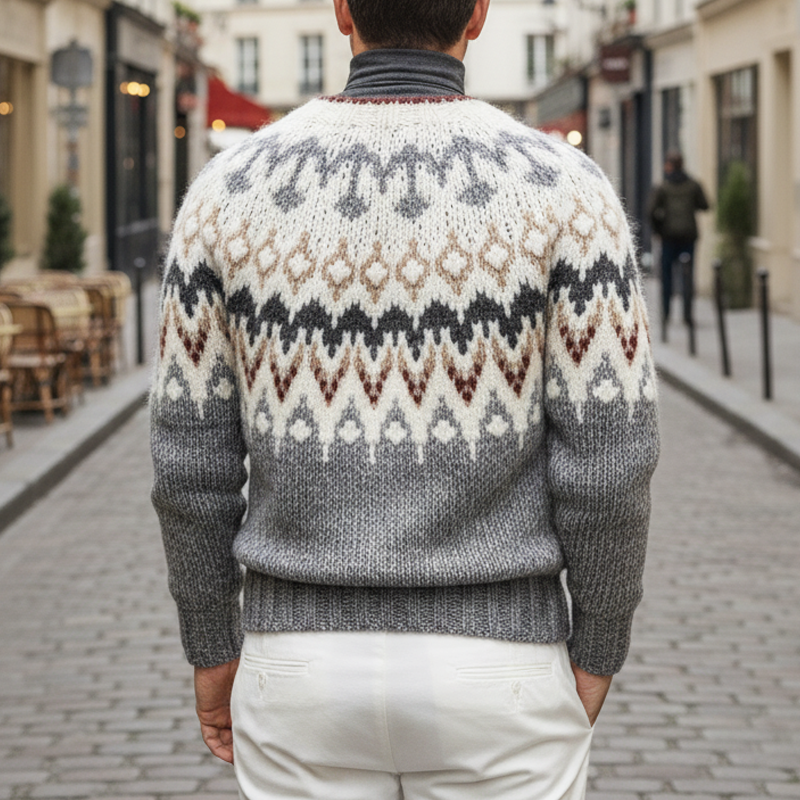Men's Classic Crew Neck Colorblock Pullover Sweater MTA0944J2U