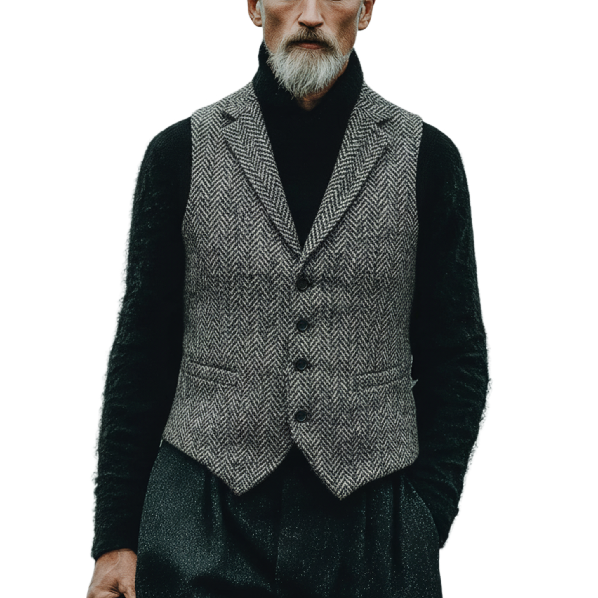 Men's Classic Business And Casual Faux Herringbone Vest MTA3094J5K