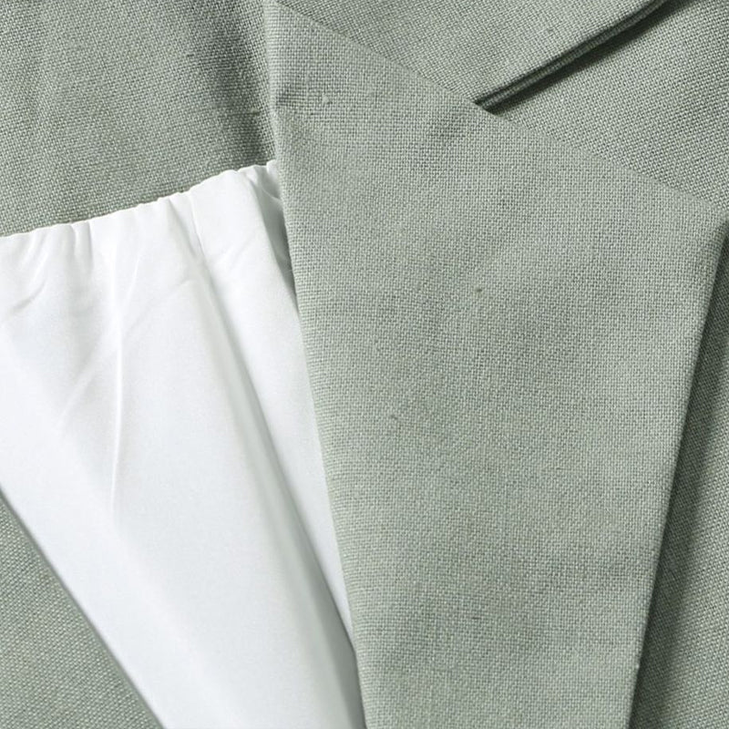 Men's Solid Color Cotton And Linen Single-Breasted Blazer MTA0316F4X