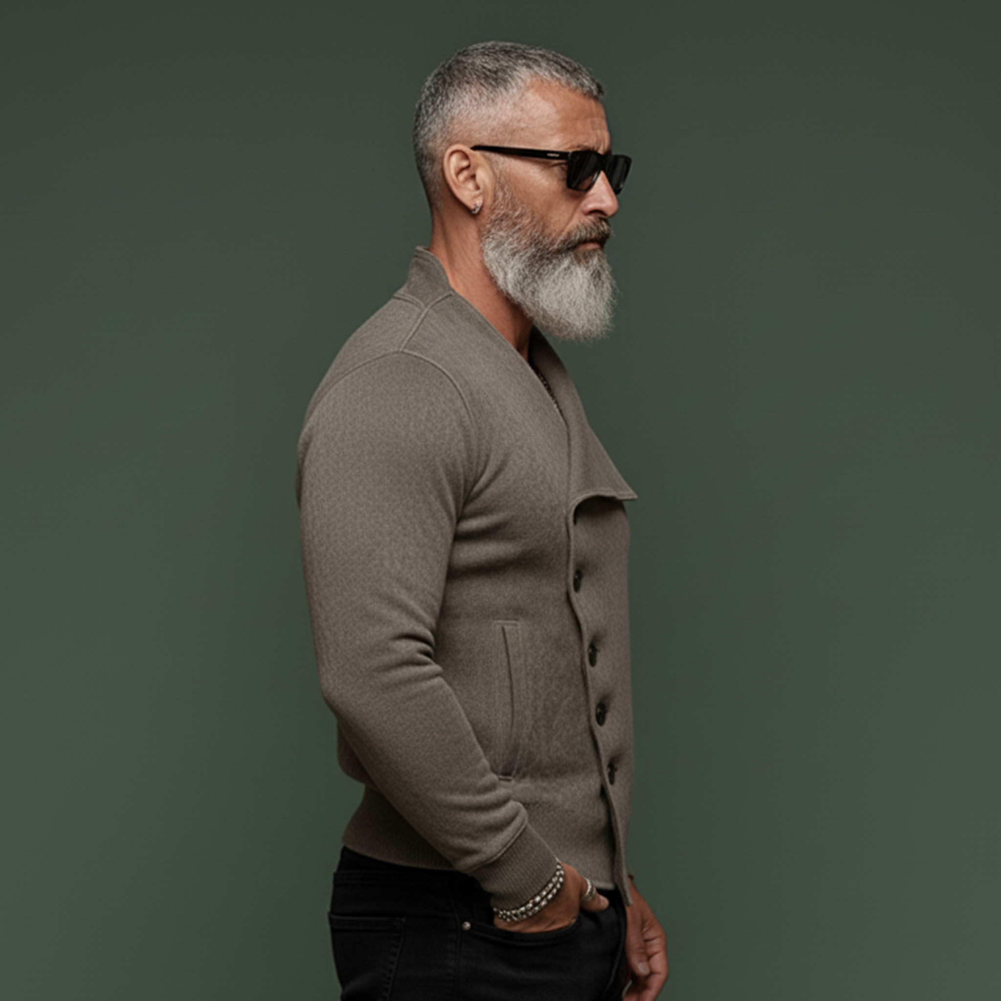 Men's Stylish Slanted Placket Faux Suede Slim-fit Lightweight Inner Jacket MTA0891K8K