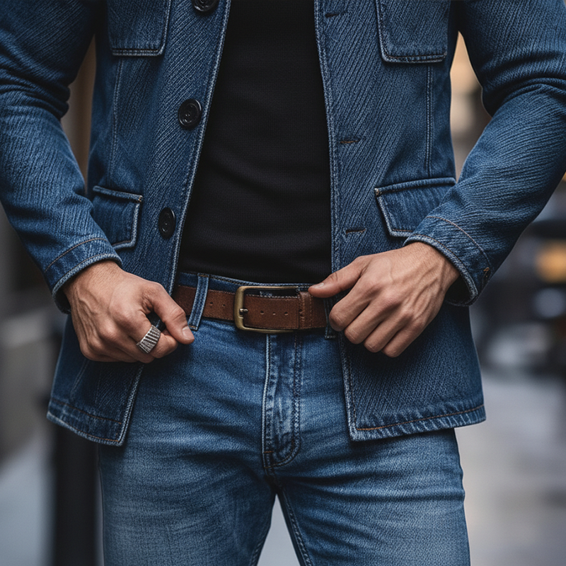 Men's Winter Retro Washed Textured Denim Jacket MTA0464K2P