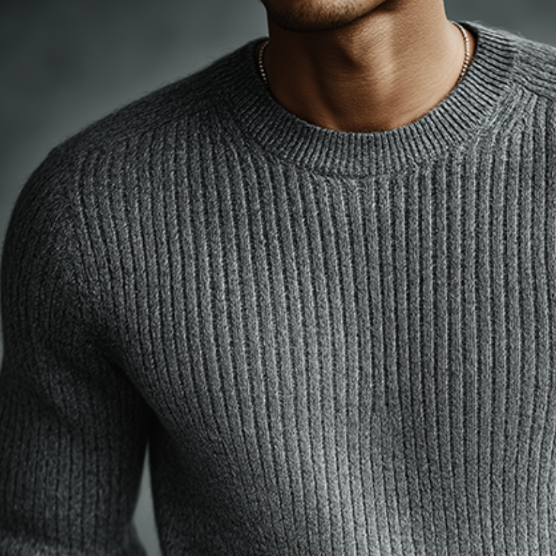 Men's Retro Casual Knitted Crew Neck Pullover Sweater MTA2956J1TO