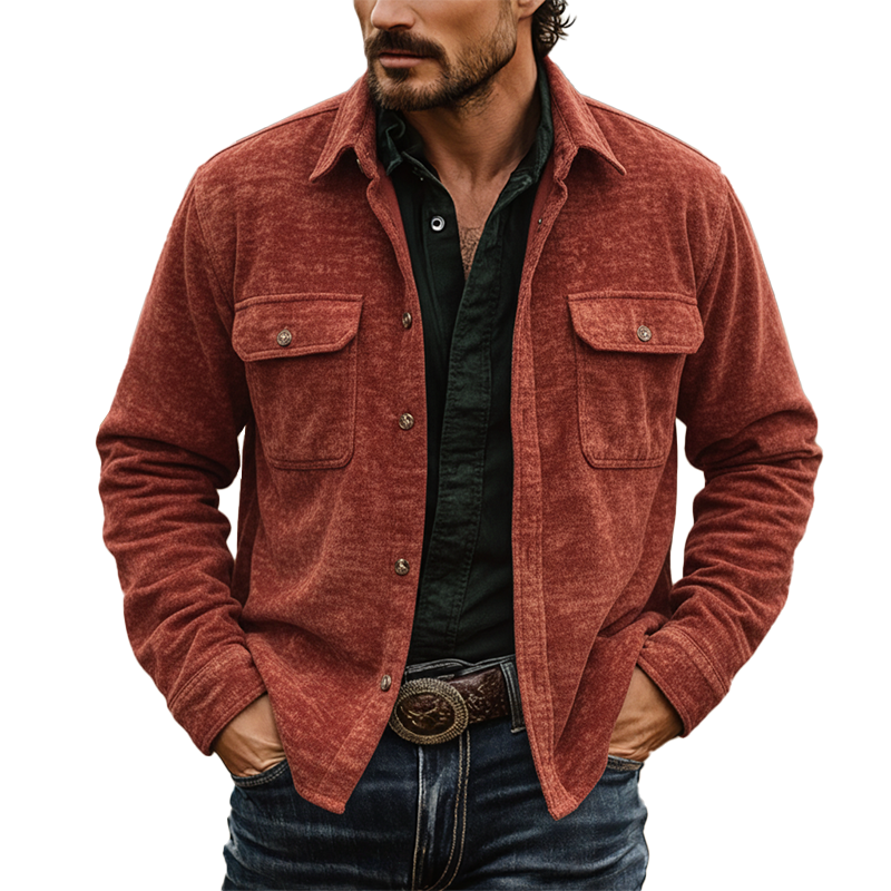 Men's Vintage Distressed Washed Corduroy Jacket MTA1178K2P