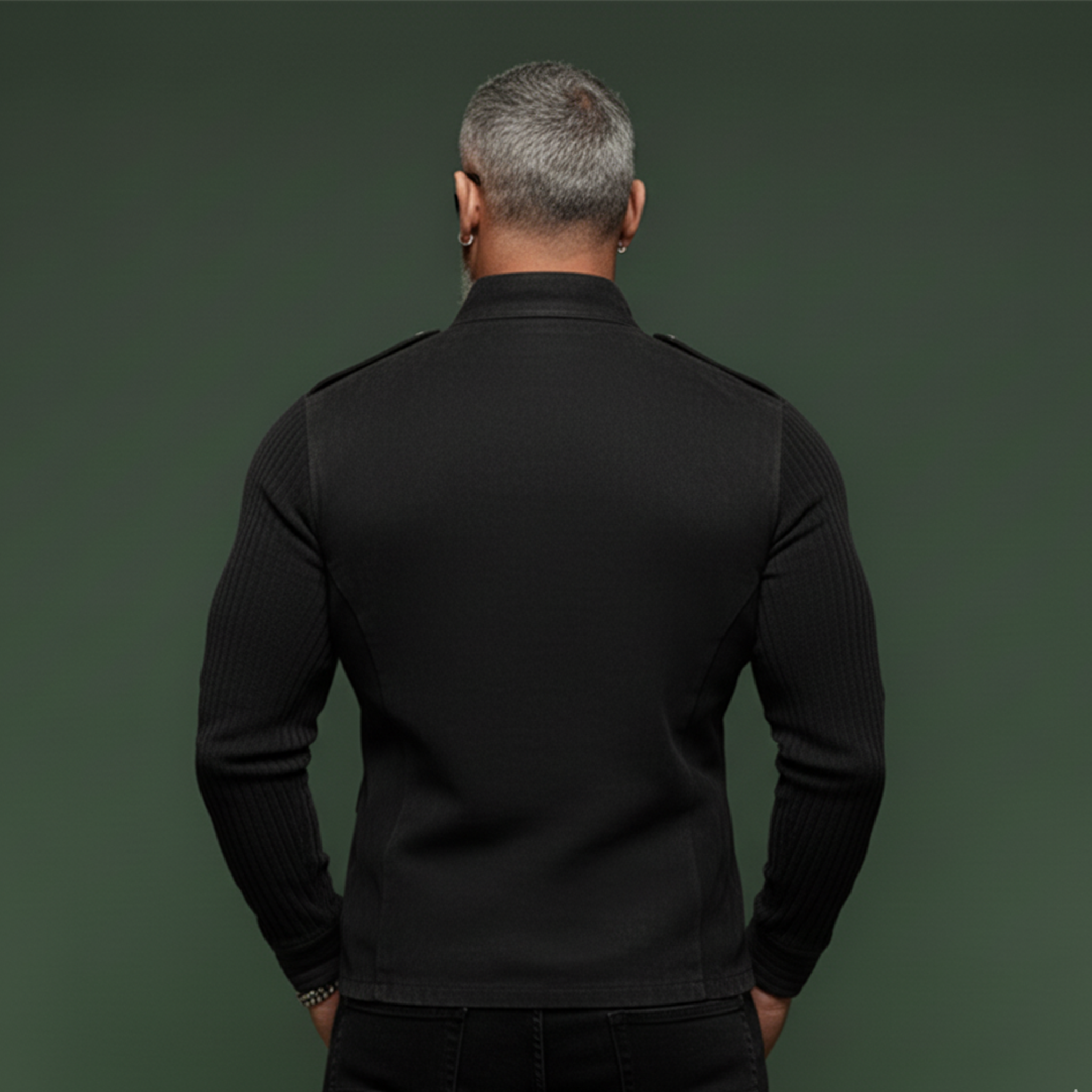 Men's Classic Retro Western Style Corduroy Sleeve Multi-pocket Faux Suede Thin Jacket MTA1733K0K