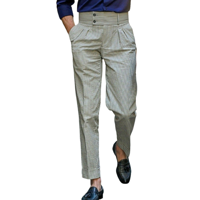 Men's Summer Classic Striped Textured Pants MTA1642F4U