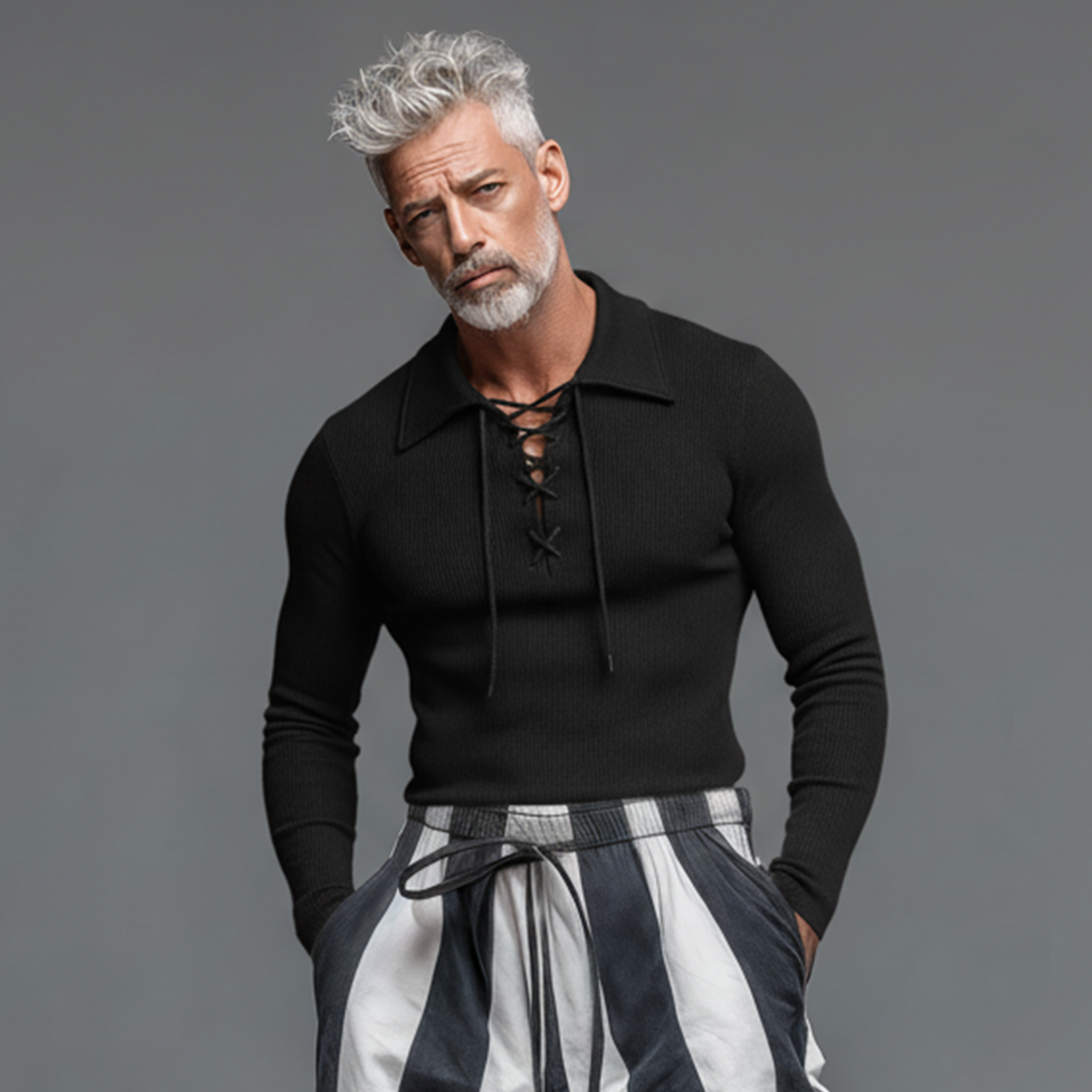 Men's Classic Casual Knitted Slim Fit Long-Sleeve Polo Collar Sweater MTA2910J3K