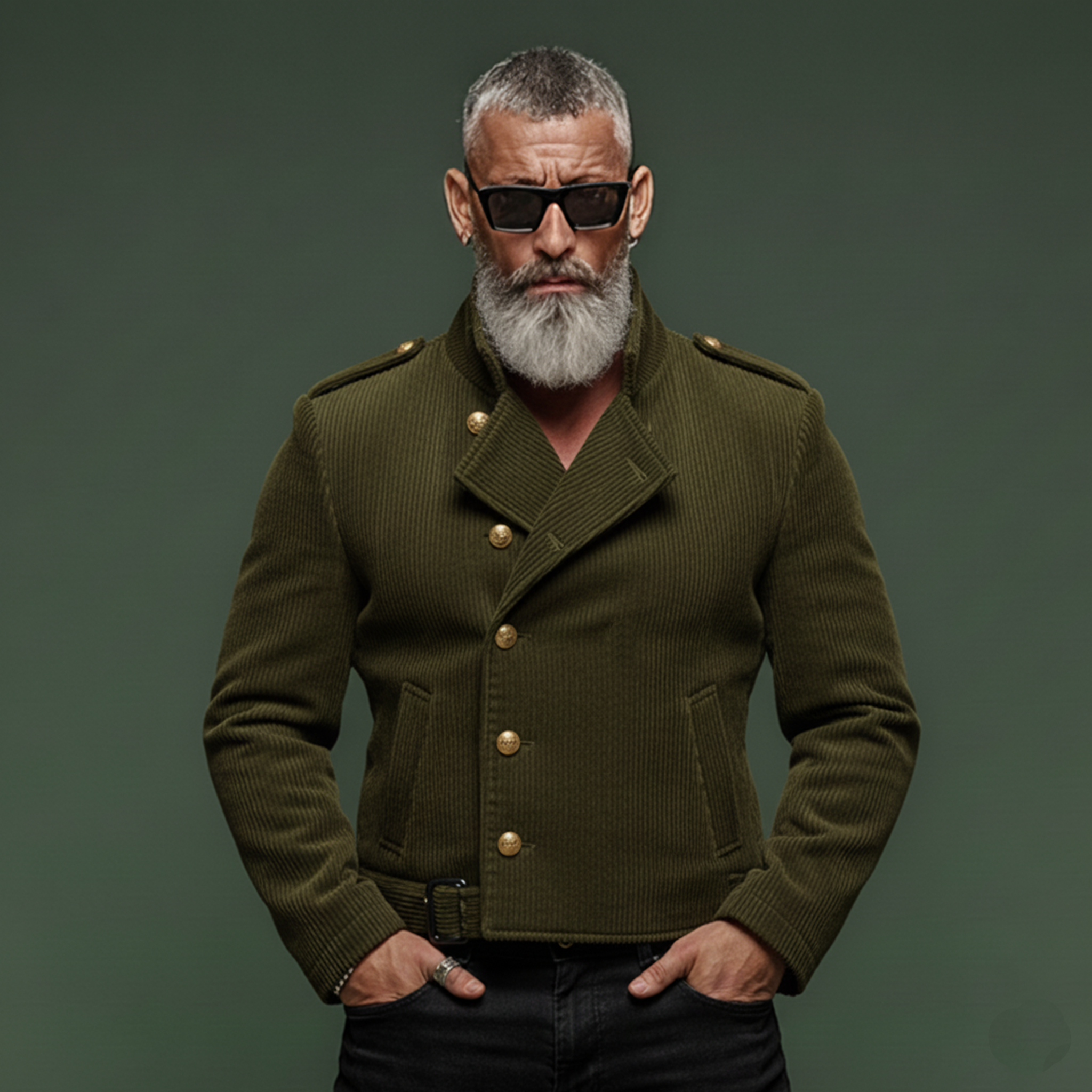 Men's Classic Retro Corduroy Lapel Single-breasted Jacket MTA1596K1K