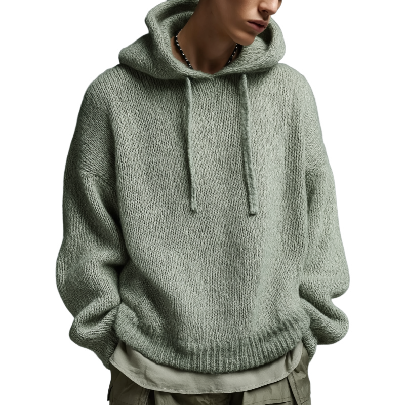 Men's Vintage Casual Knit Oversized Sweater Hoodie MTA0168I1TO