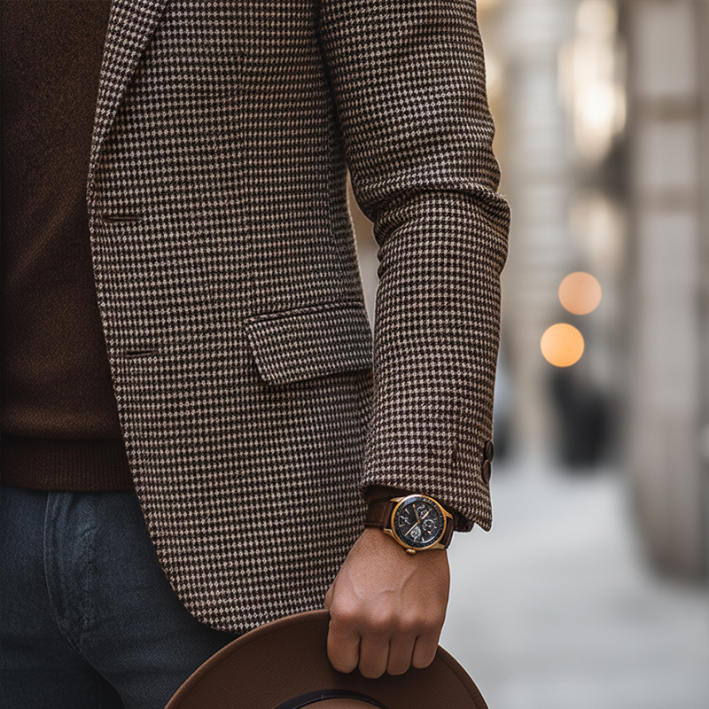 Men's Winter Retro Plaid Faux Wool Warm Coat MTA1422K1P