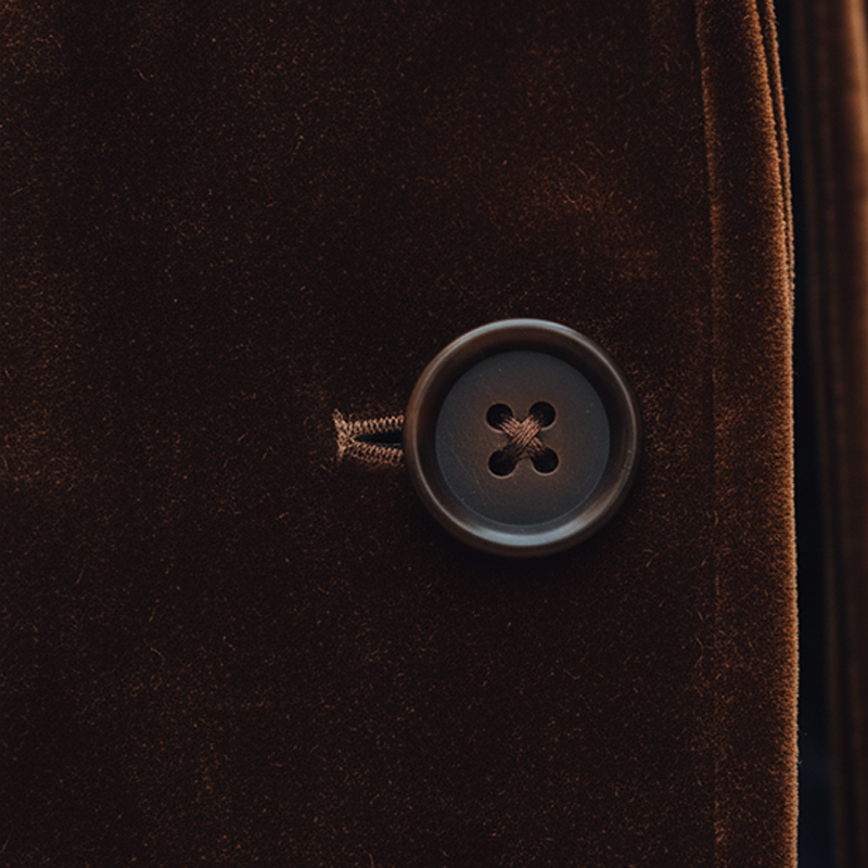 Men's Retro Simple Glossy Velvet Mid-Length Warm Coat MTA0407K4P