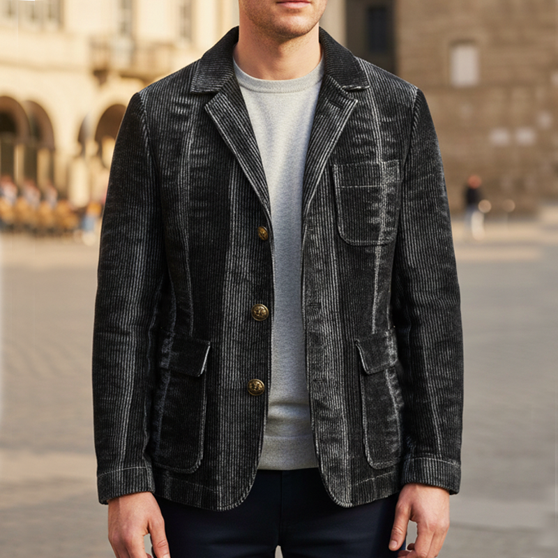 Men's Vintage Washed Corduroy Three-Button Jacket MTA1567I5U