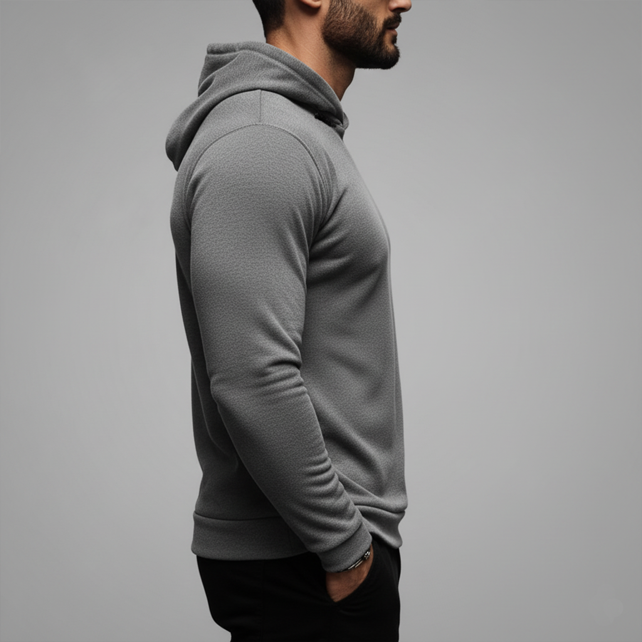 Men's Classic Casual Tough Guy Dralon Warm Skin-friendly Slim Hoodie MTA2323J2K