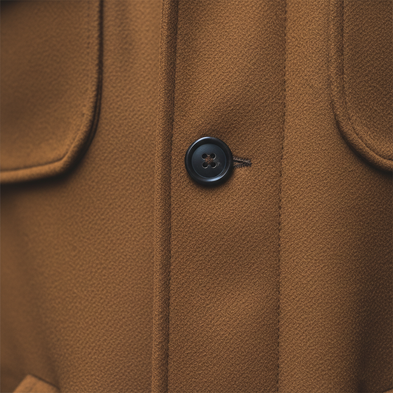 Men's Winter Retro Solid Color Faux Wool Multi-pocket Stand Collar Coat MTA0356K7P