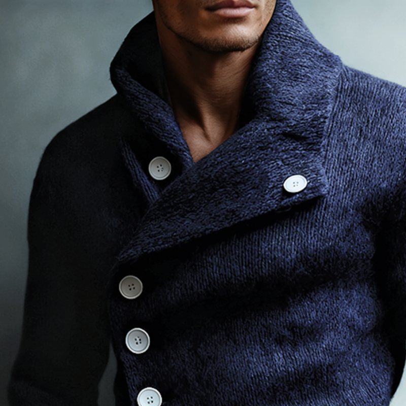 Men's Retro Casual Knitted Lapel Button-Up Cardigan MTA0185L0TO