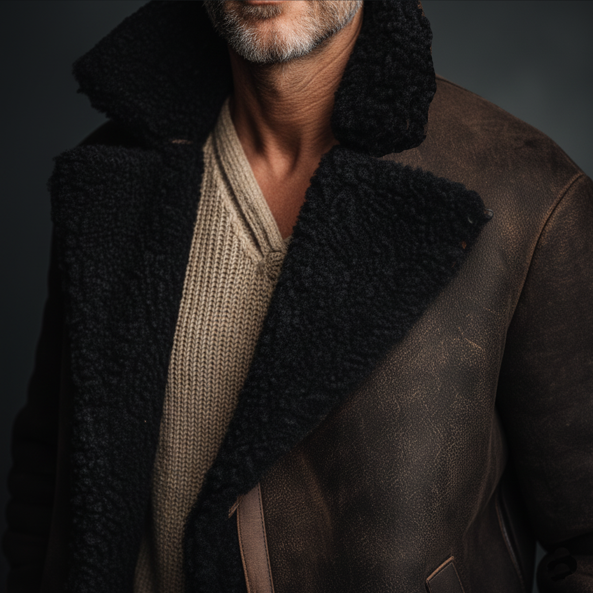 Men's Classic Fashion Fleece Collar Button-Up Faux Suede Jacket MTA0157K9K