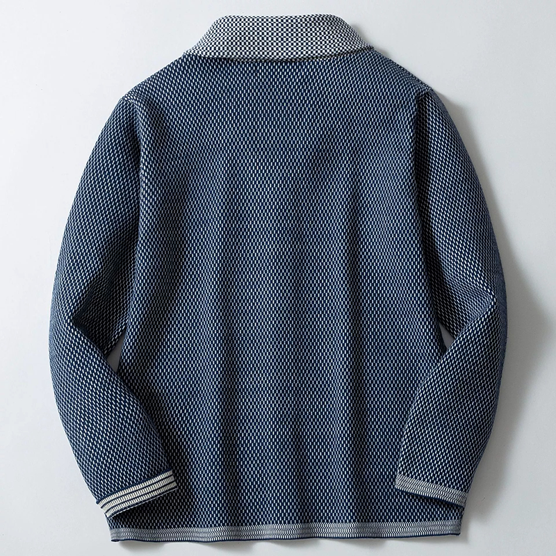 Men's Contrast Lapel Casual Knitted Cardigan MTA2527H7X
