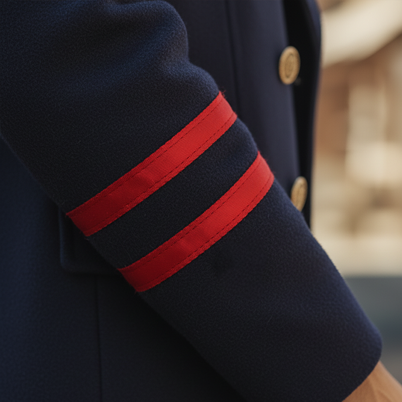 Men's Winter Retro Color-blocked Faux Wool Double-breasted Military Overcoat MTA2464K2P