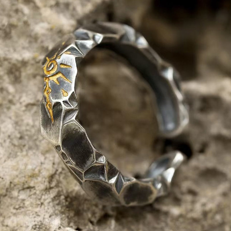 Men's Fashion Design S925 Silver Geometric Adjustable Ring MTA3076F8M