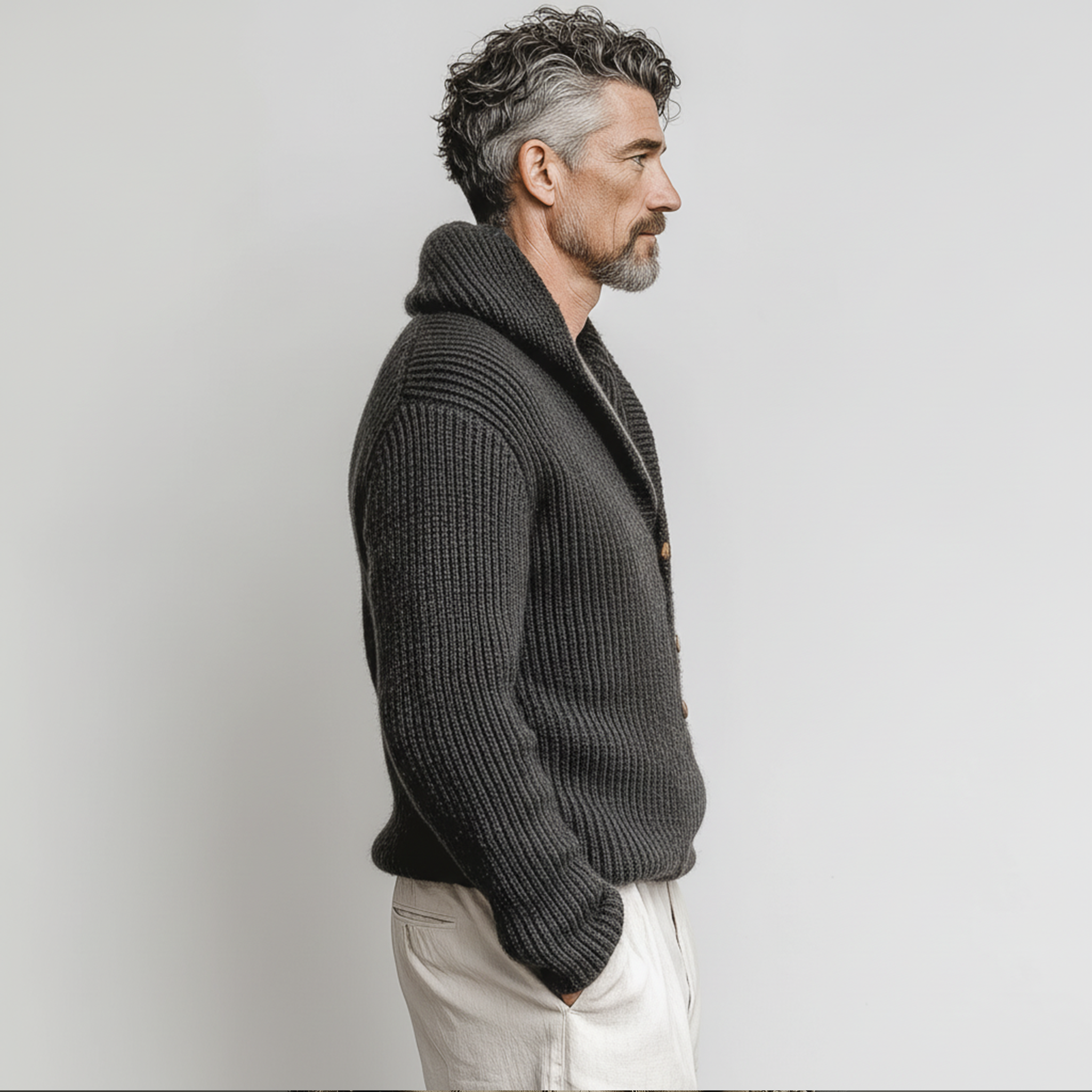 Men's Classic Casual Hooded Henley Collar Loose Sweater MTA2832I6K
