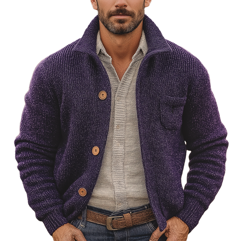 Men's Winter Vintage Cotton Yarn Knit Button Cardigan MTA1729L8P