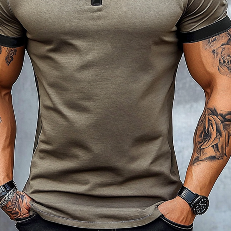 Men's Round Neck Pullover Casual Short-sleeved T-shirt MTA2271G5X
