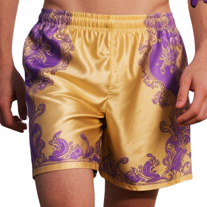 Herreshorts i retrostil med trykk i sateng MTA2214E5TO
