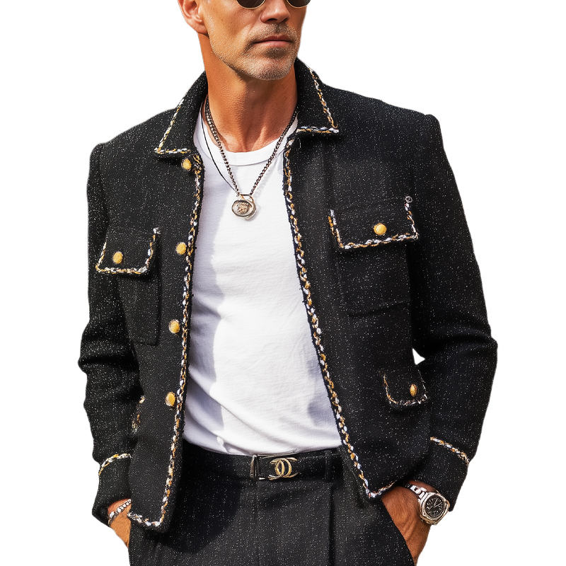 Men's Spring And Autumn Elegant Chanel Style Button Jacket MTA1261H0U