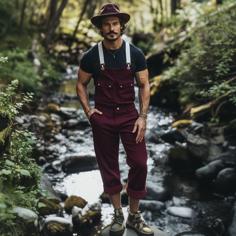Men's Spring And Autumn Retro Multi-Pocket Overalls MTA1101F0U