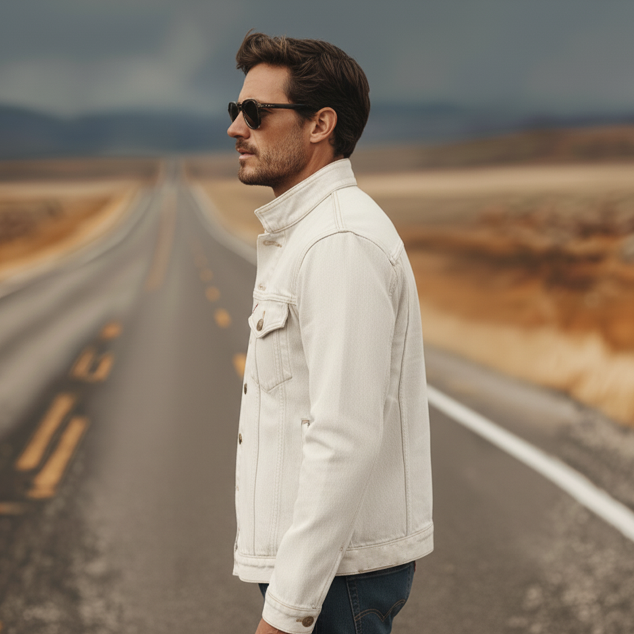 Men's Classic Retro Denim Stand-up Collar Jacket MTA0137L3K