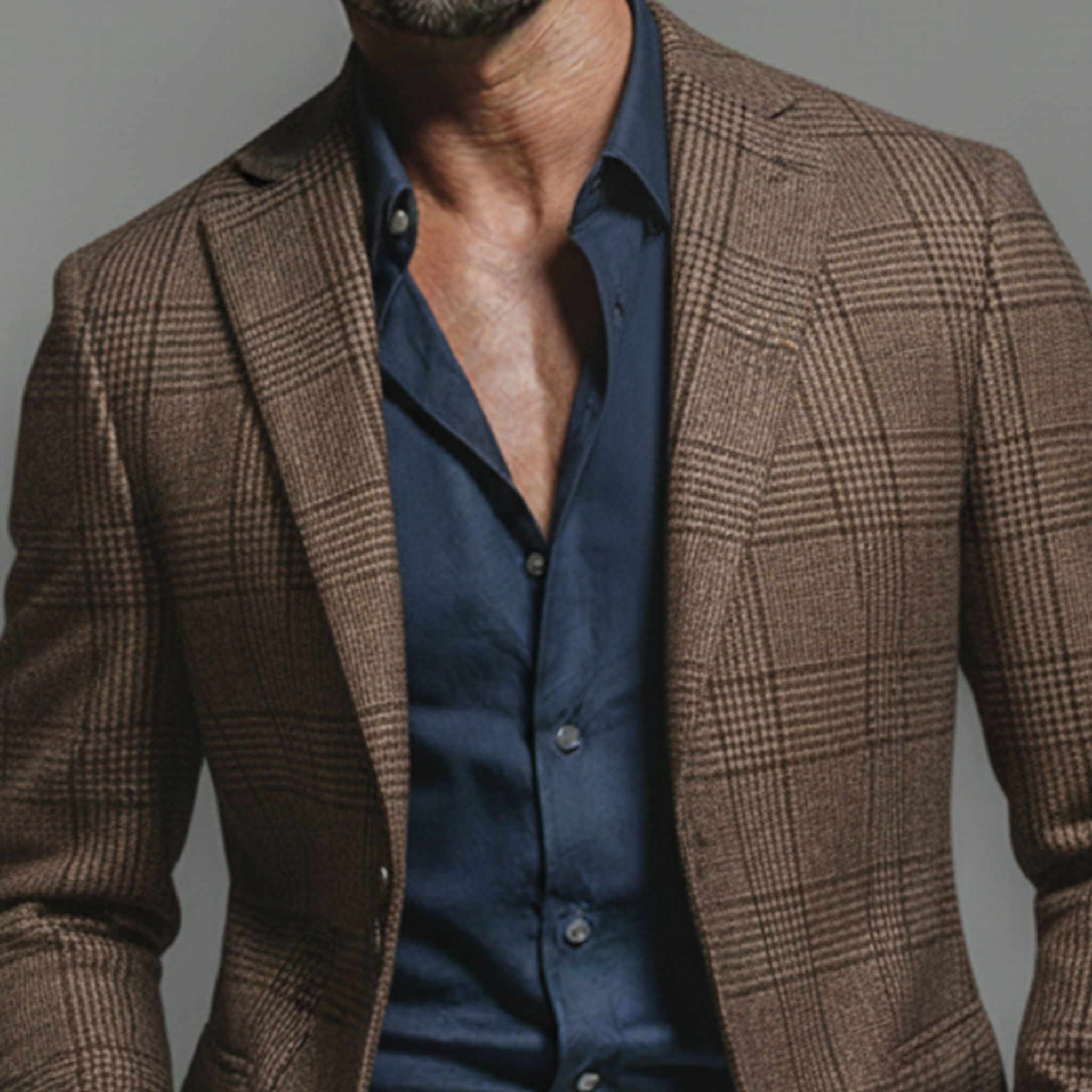 Men's Classic Vintage Houndstooth Blend Single-breasted Blazer MTA1643L7K