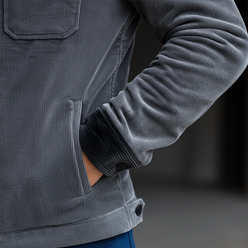 Men's Winter Retro Glossy Corduroy Classic Jacket MTA0553K9P