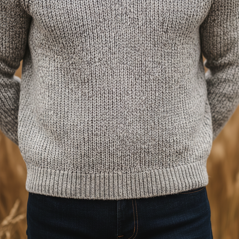 Men's Simple Retro Cotton Yarn Knit Half-Zip Slim Fit Sweater MTA1160K4P