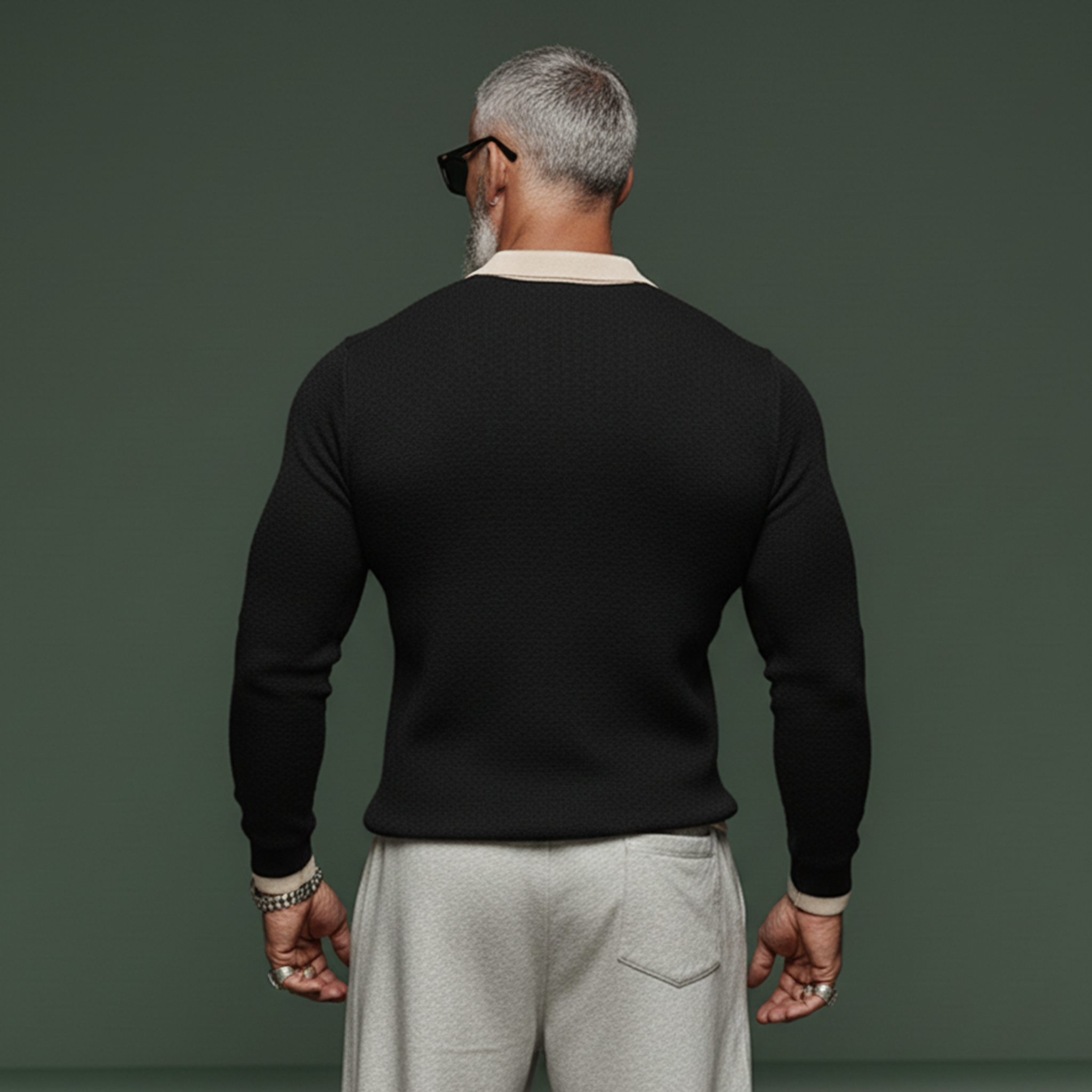 Men's Fashionable Casual Knitted Slim-fit Polo Shirt Sweater MTA2961J6K