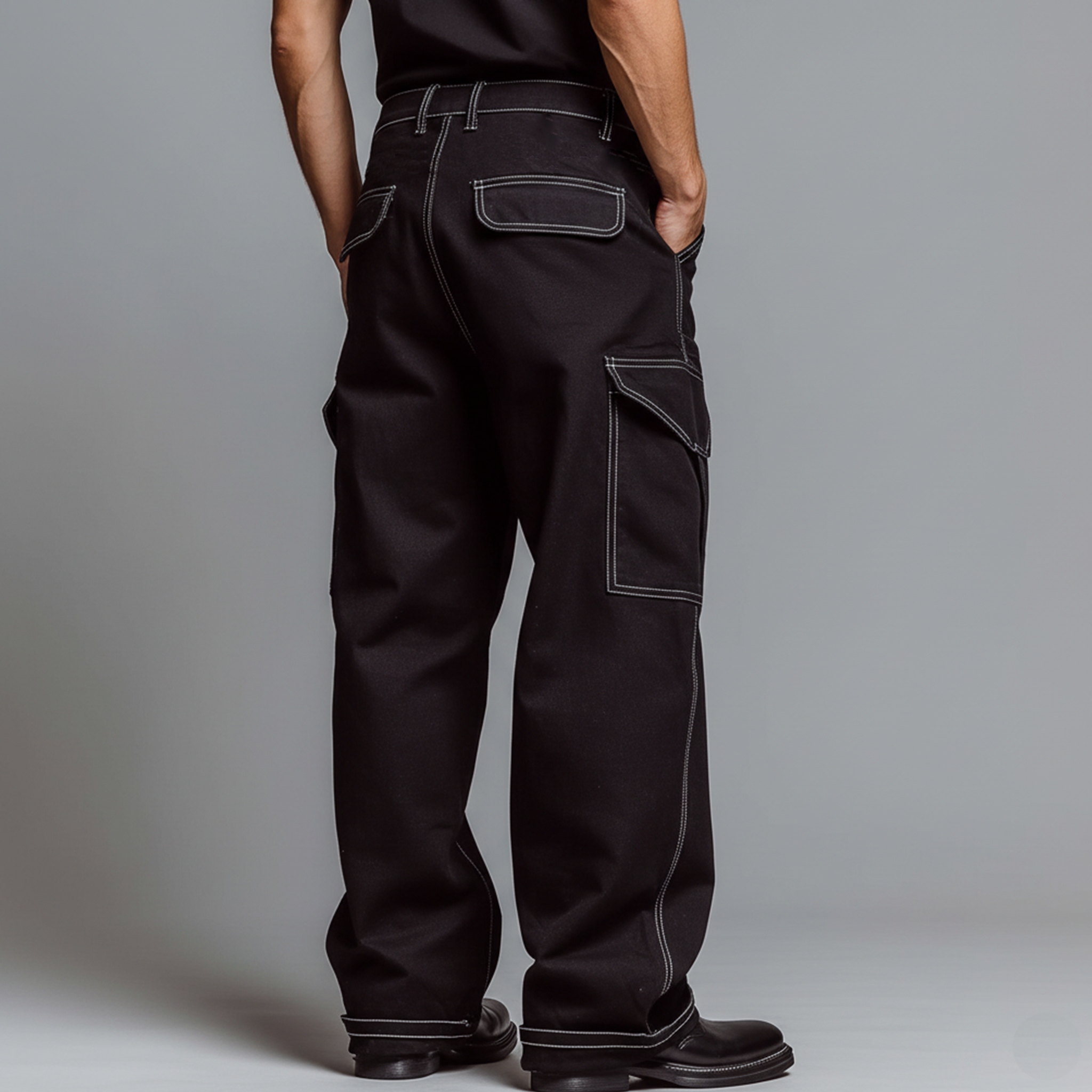 Men's Classic Casual Twill Cotton Loose-fitting Trousers MTA0896K6K