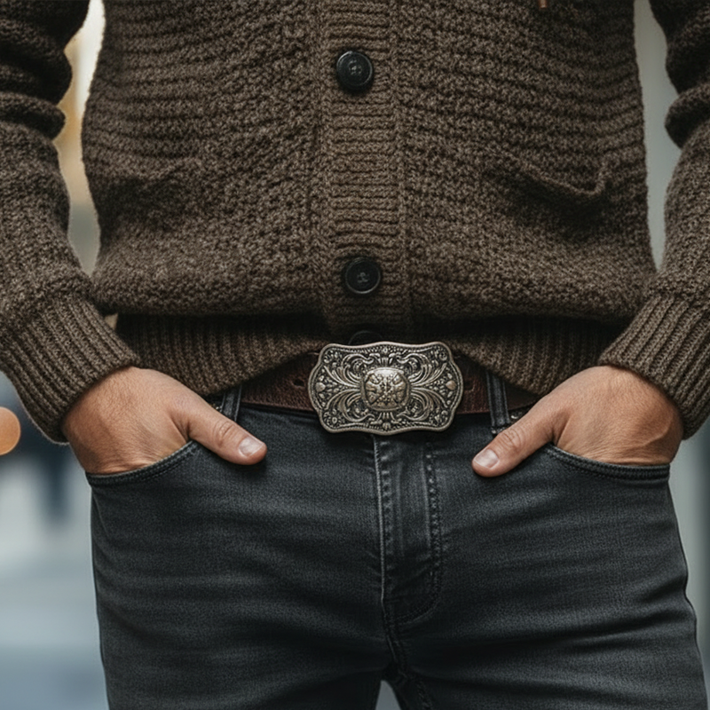 Men's Winter Retro Cotton Yarn Knitted Hooded Button Cardigan MTA1726L6P