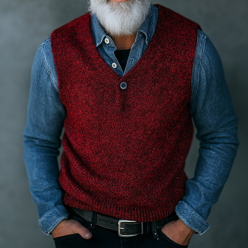 Men's Retro Casual Knitted Vest MTA1029K4TO
