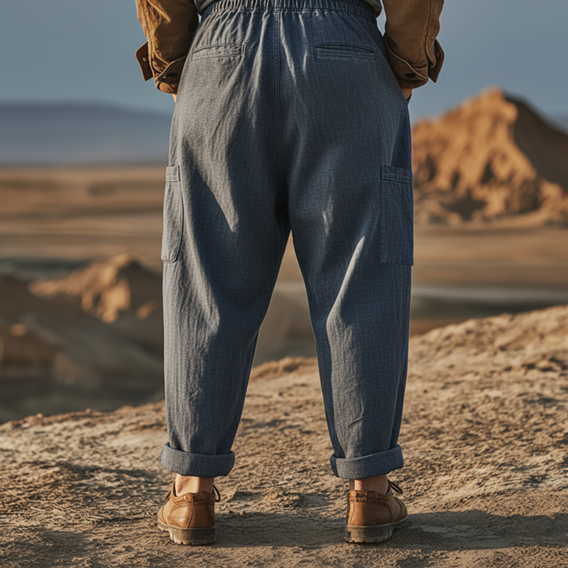 Men's Classic Loose-fitting Casual Cotton And Linen Pants MTA3015J1U