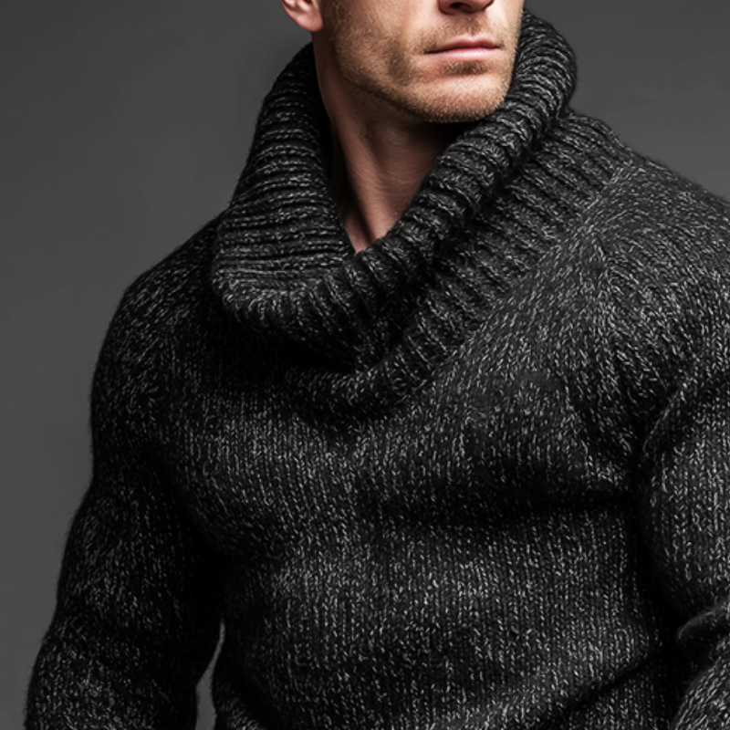 Men's Retro Casual High Neck Pullover Sweater MTA3154J5TO