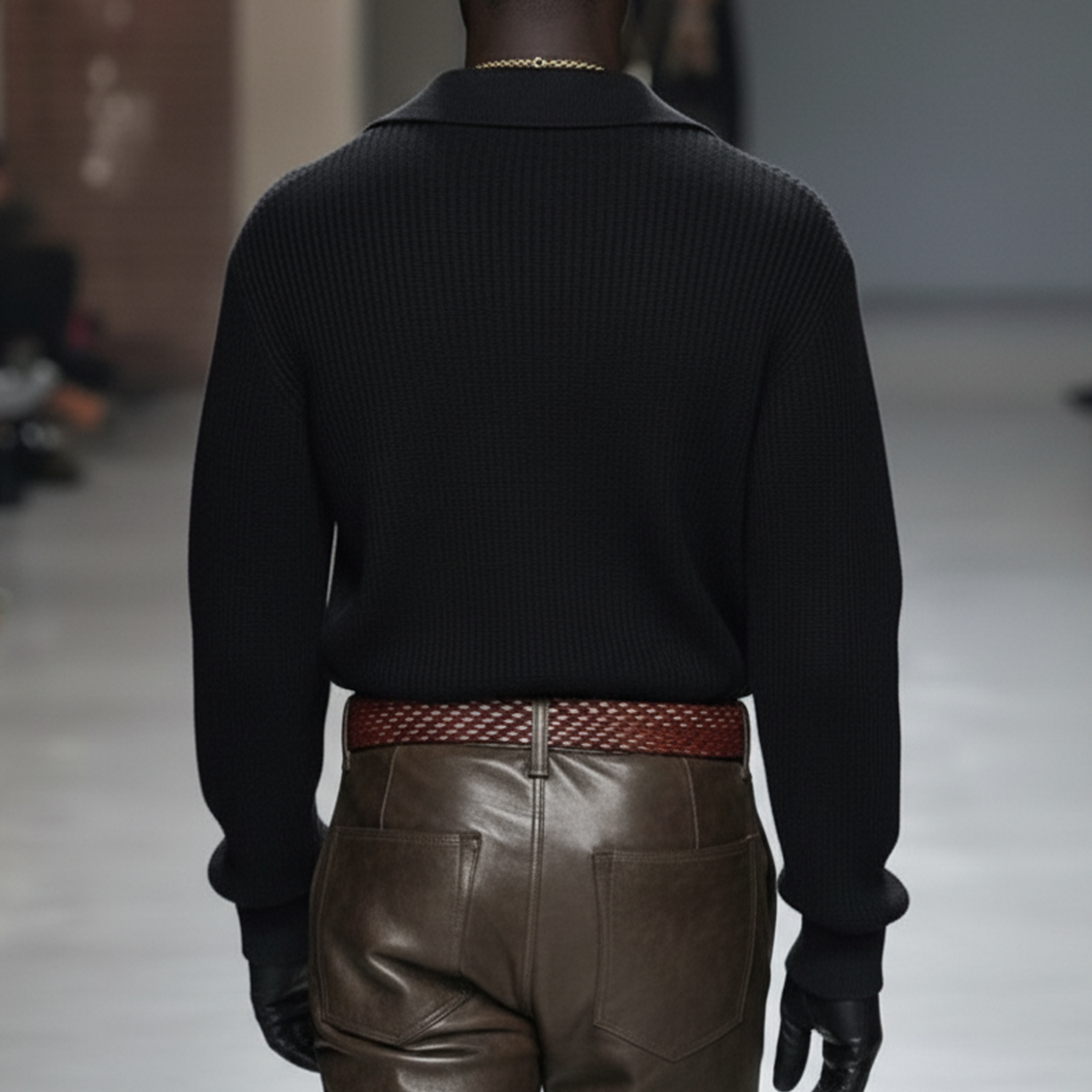 Men's Personalized And Stylish Embroidered Deep V-neck Sweater MTA0911L5K