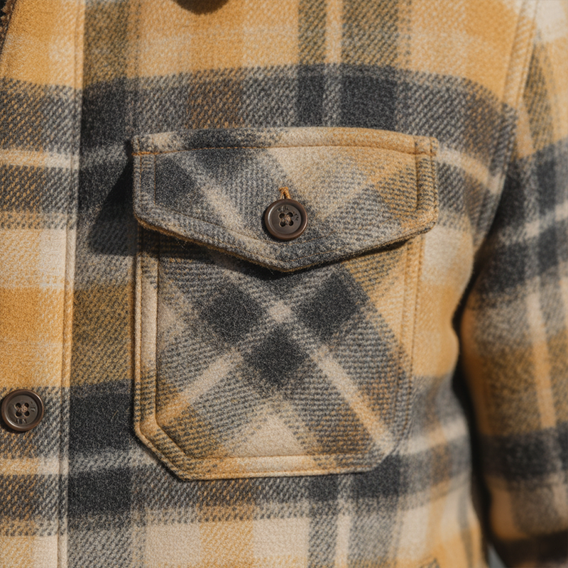 Men's Winter Fashion Plaid Polar Fleece Lined Shirt Jacket MTA2545I2P