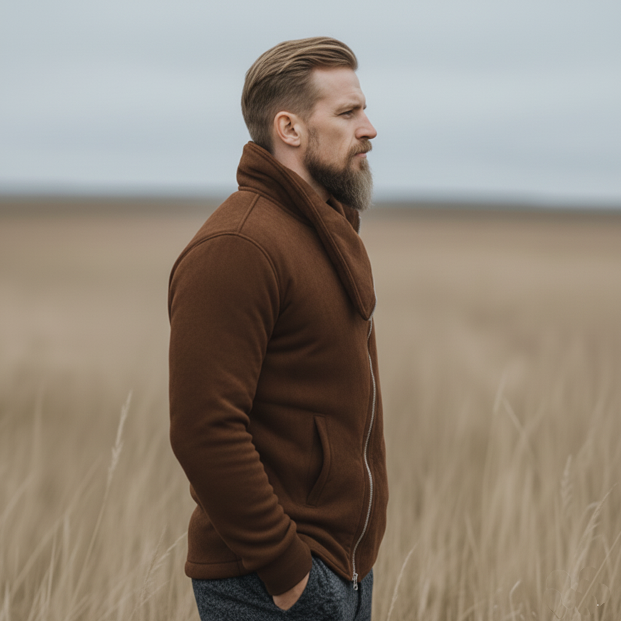 Men's Classic Western Tough Style Irregular Collar Design Faux Suede Jacket MTA2757J0K