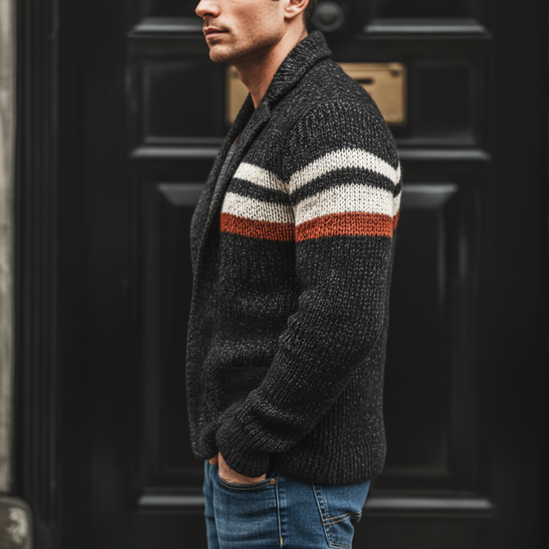 Men's Classic Color-blocked Button-down Knit Cardigan MTA3004J9U