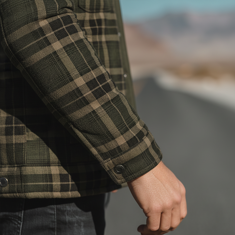 Men's Winter Fashion Plaid Fleece Lined Jacket MTA2495I6P