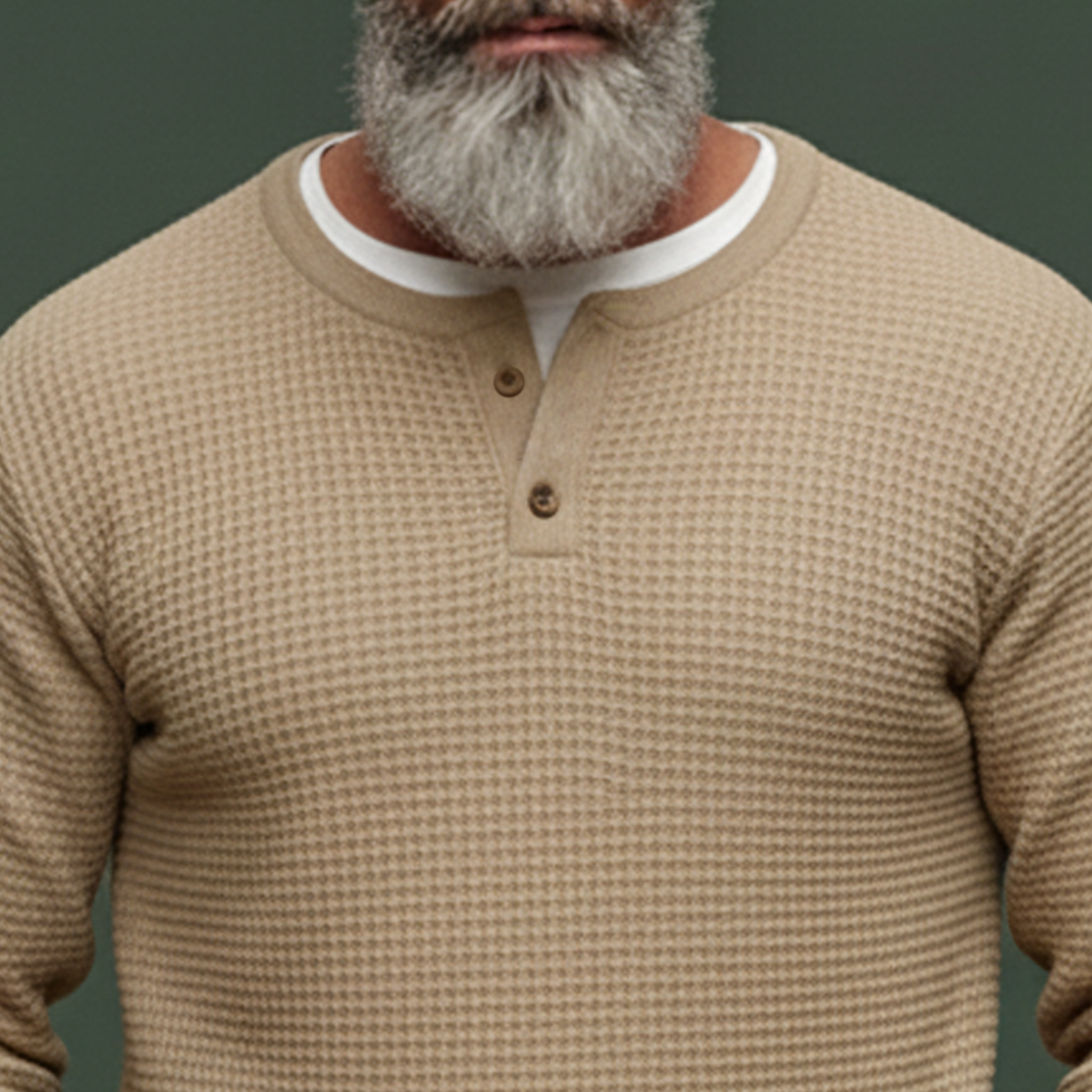 Men's Classic Casual Faux Two-piece Waffle Knit Long-sleeved T-shirt MTA0831L6K