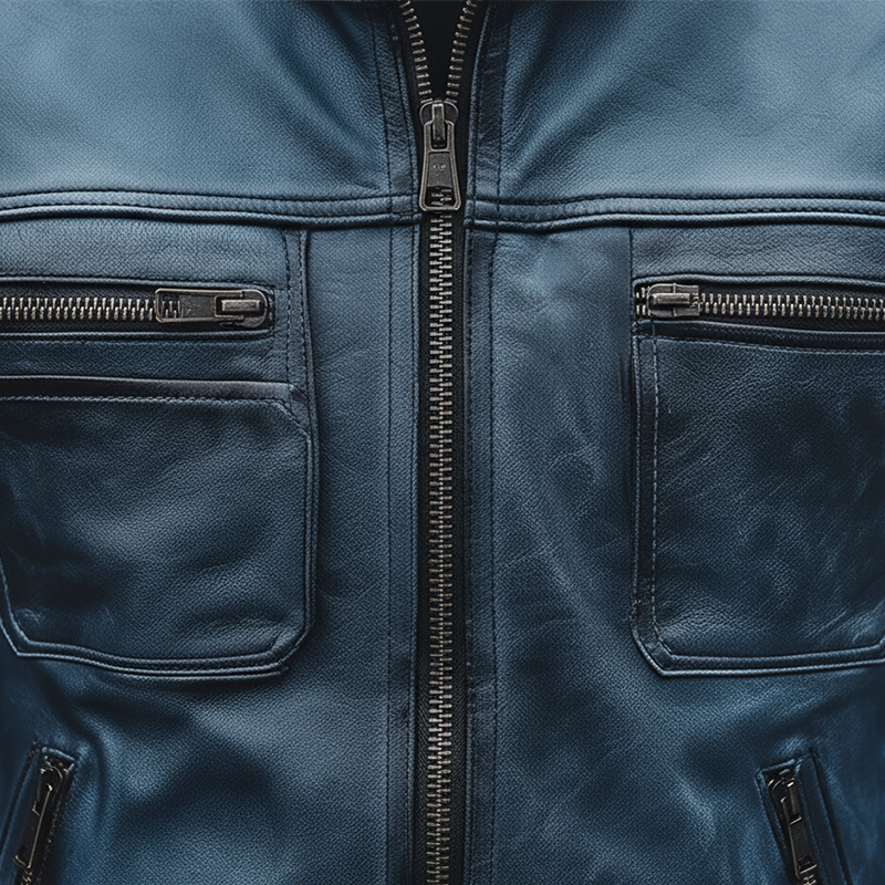 Men's Winter Retro PU Faux Leather Zip-Up Jacket MTA2829K0P