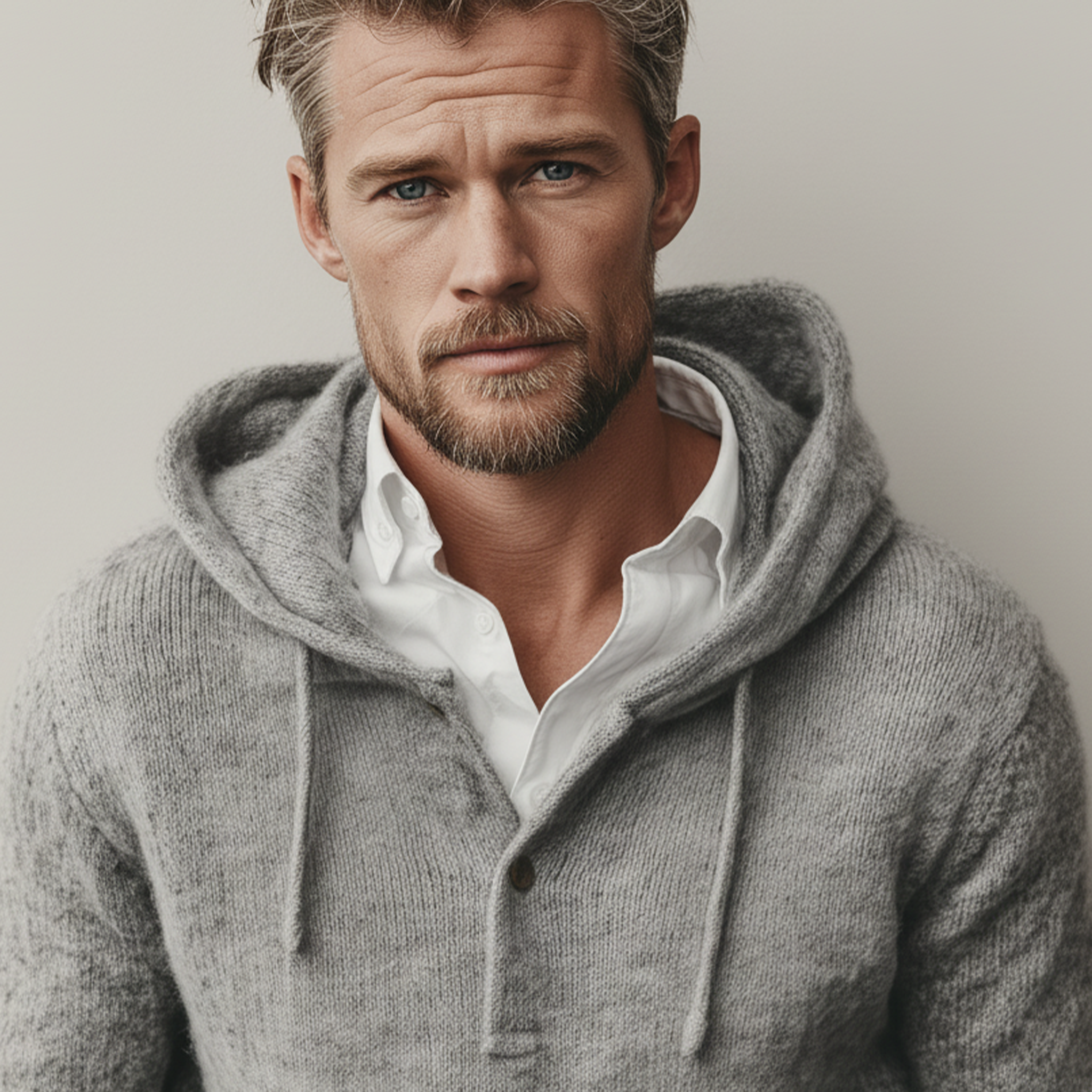 Men's Classic Casual Knit Hooded Sweater MTA1638J3K