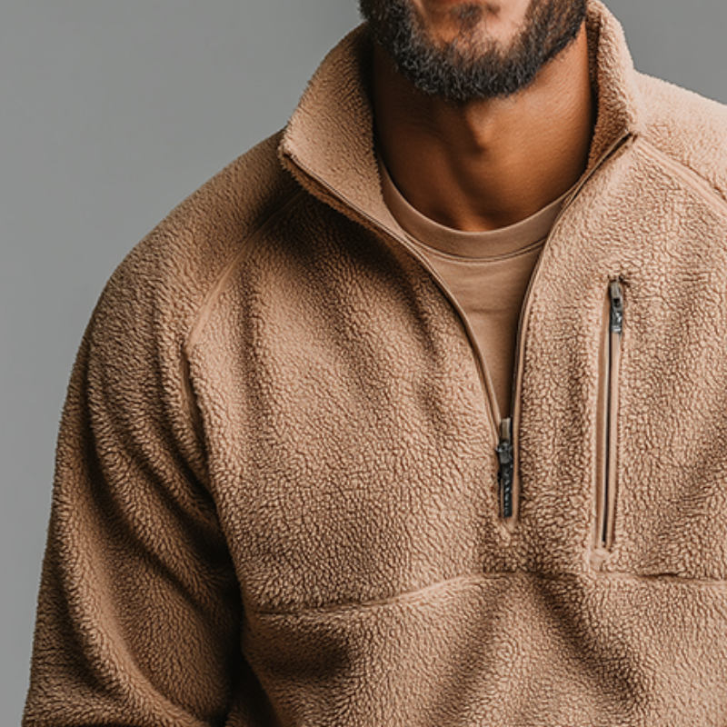 Men's Retro Casual Warm Polar Fleece Zipper Sweatshirt MTA1592I3TO