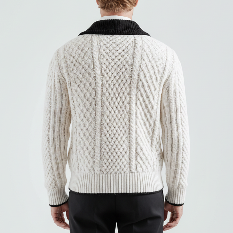 Men's Winter Fashionable Cable-knitted Cotton Sweater MTA1635J0P