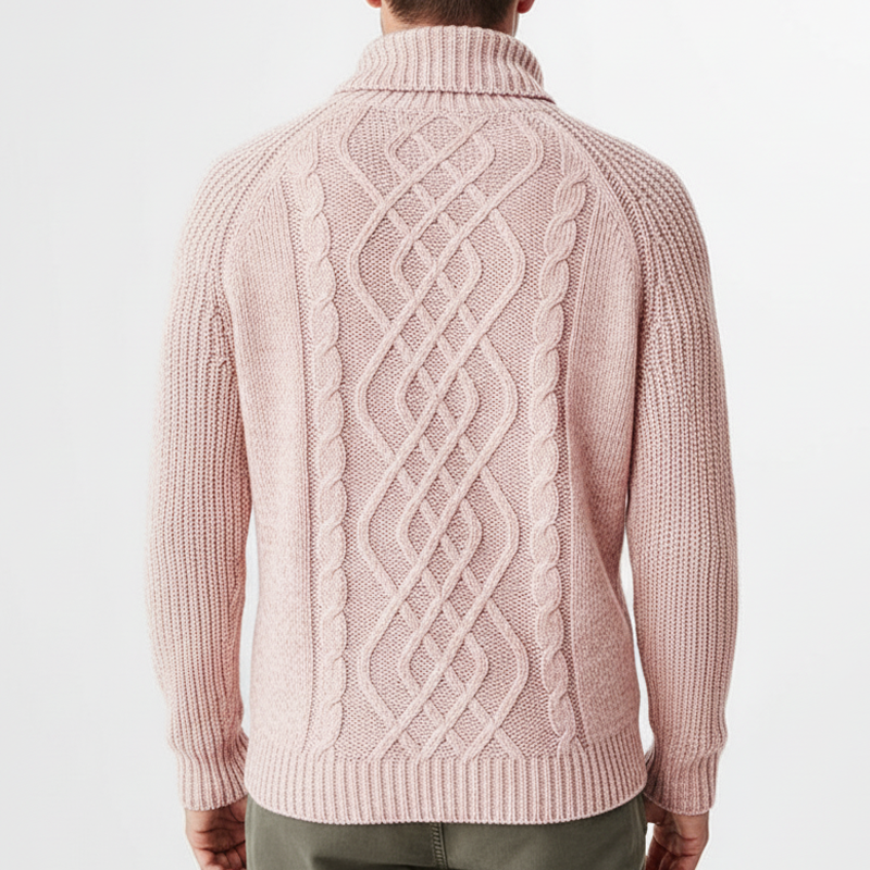 Men's Classic Jacquard Turtleneck Casual Sweater MTA1377J8U